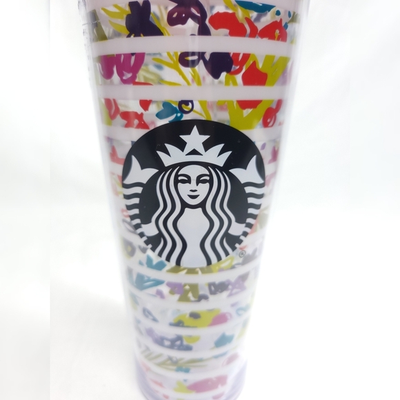 Rare! Starbucks Tumbler 2017 Spring Floral Stripe - Picture 2 of 6